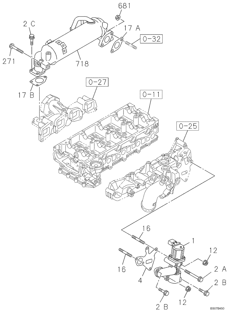 Схема запчастей Case CX135SR - (02-32) - EXHAUST GAS RECIRCULATION SYSTEM (02) - ENGINE