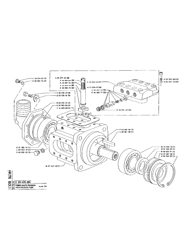 Схема запчастей Case 220 - (B-064) - HIGH PRESSURE PUMP (07) - HYDRAULIC SYSTEM