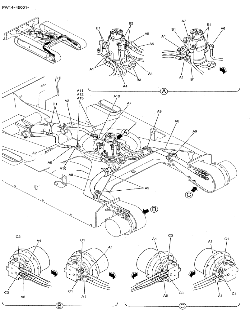 Схема запчастей Case CX31B - (02-011) - HYD LINES, LOW (35) - HYDRAULIC SYSTEMS