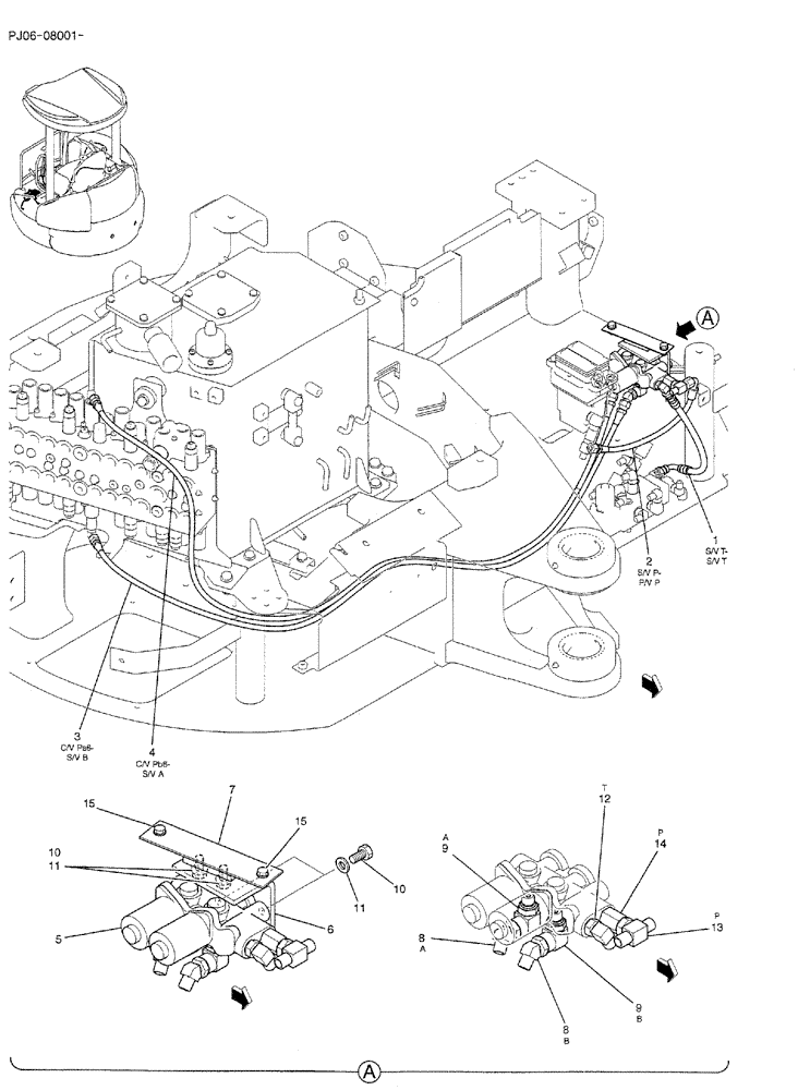 Схема запчастей Case CX50B - (01-047) - CONTROL LINES, REMOTE (HAND CONTROL) (PY64H00059F1) (05) - SUPERSTRUCTURE