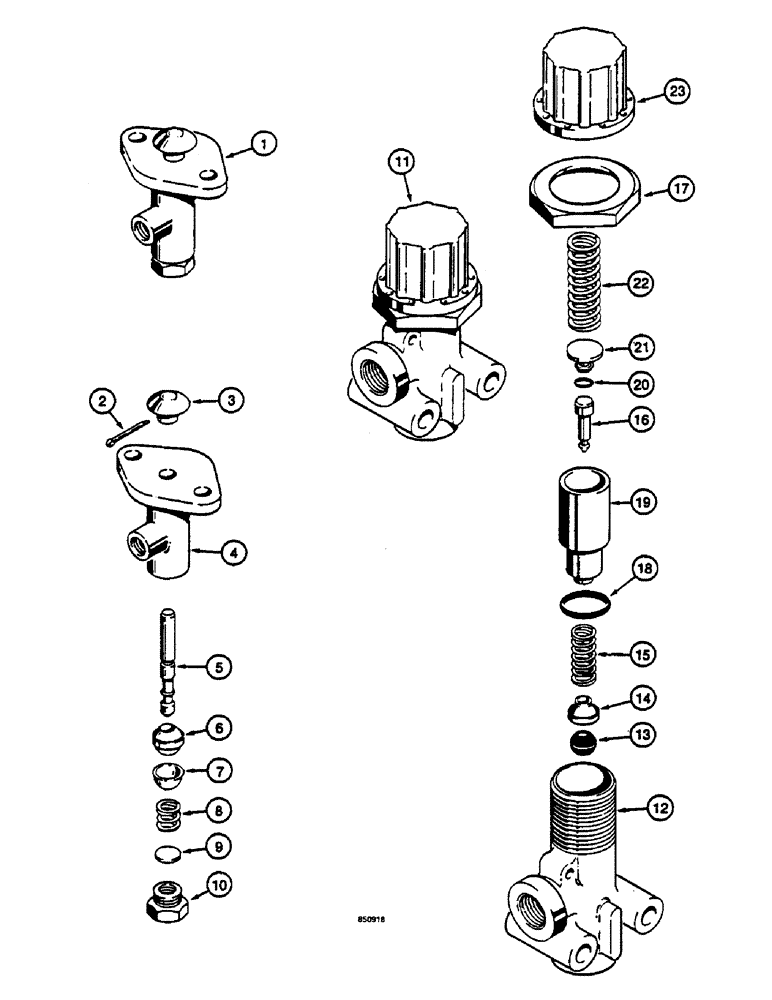 Схема запчастей Case W14 - (440) - L12647 HORN VALVE, L13530 PRESSURE PROTECTION VALVE (07) - BRAKES