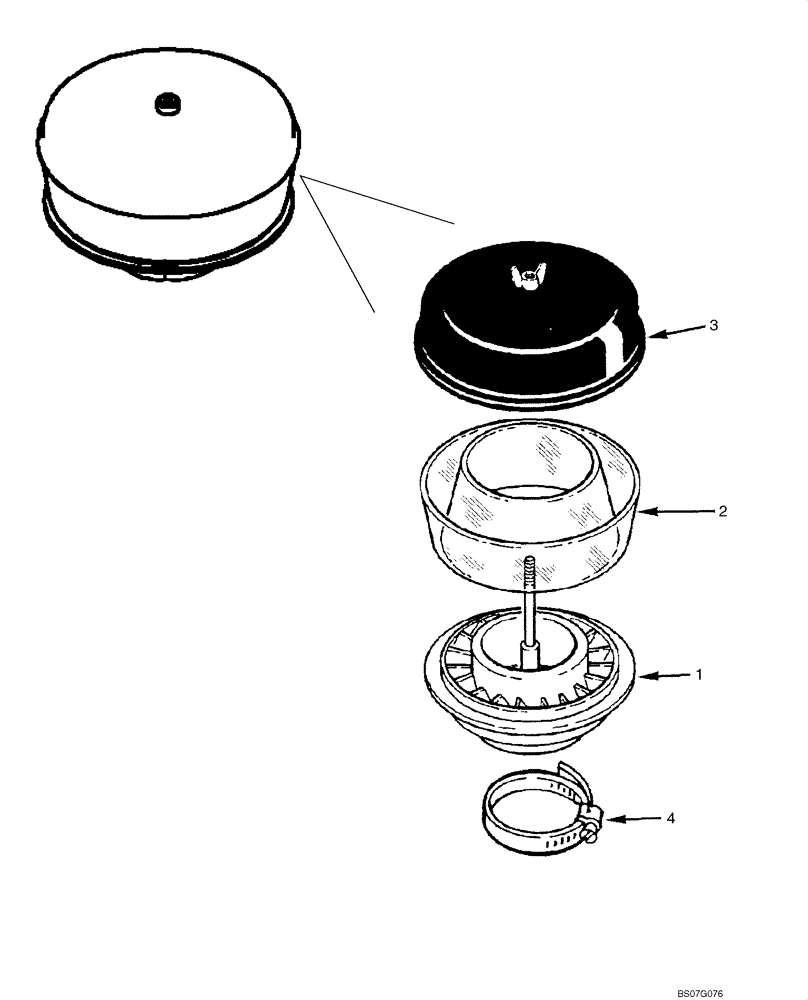 Схема запчастей Case 621E - (02-07) - AIR CLEANER ASSY - PRECLEANER ASSY (02) - ENGINE