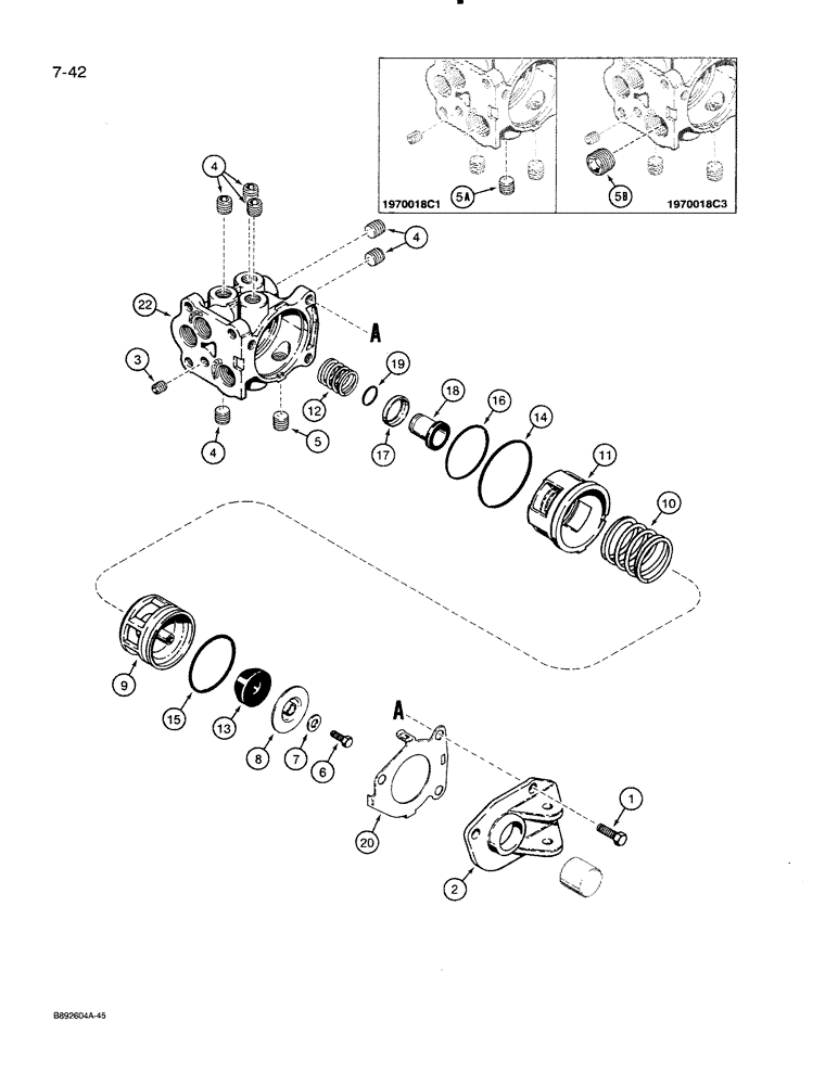 Схема запчастей Case 821 - (7-042) - BRAKE VALVE (07) - BRAKES