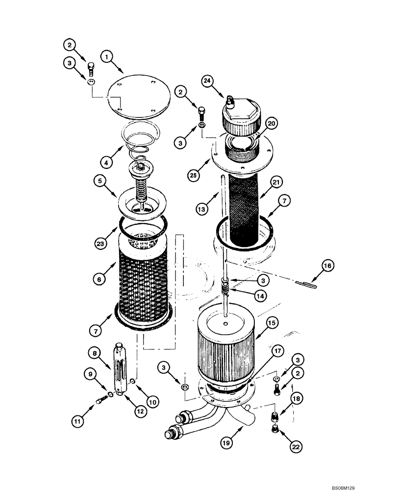 Схема запчастей Case 865 VHP - (08.02[00]) - HYDRAULIC OIL RESERVOIR - FILTER (08) - HYDRAULICS