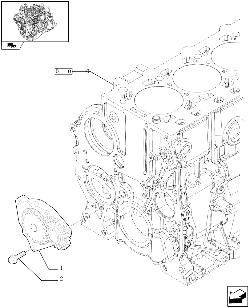 Схема запчастей Case F5CE9454E A002 - (0.30.0) - PUMP, ENGINE OIL & RELATED PARTS (504154680) 