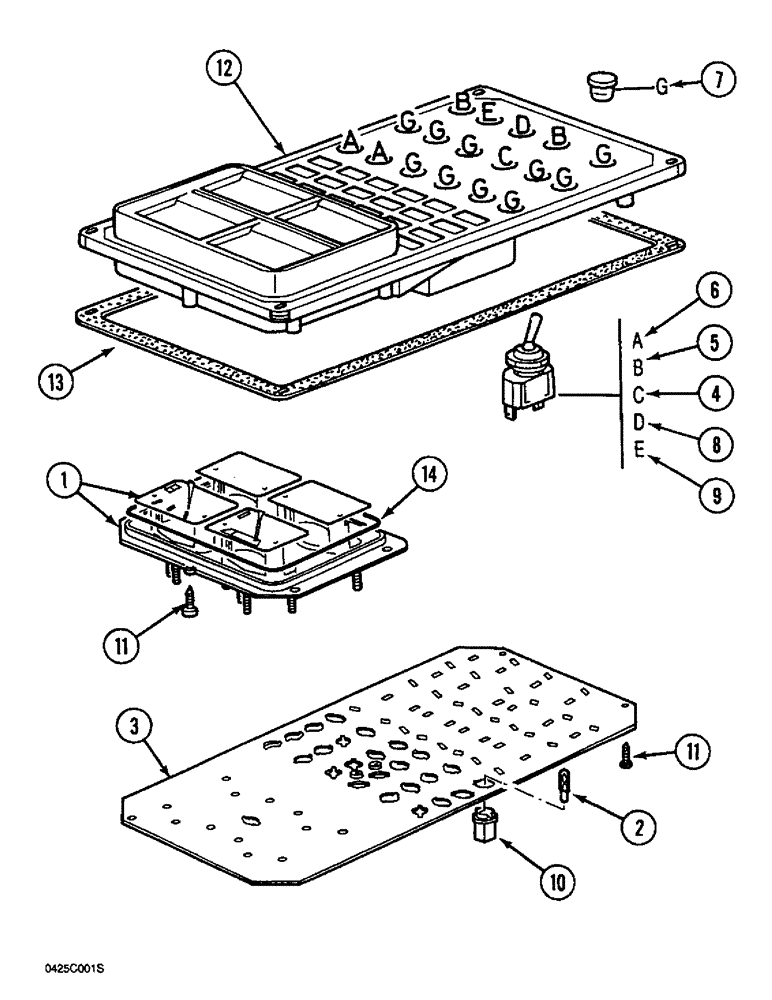 Схема запчастей Case 1088 - (4-38) - ELECTRICAL CONTROL PANEL (04) - ELECTRICAL SYSTEMS