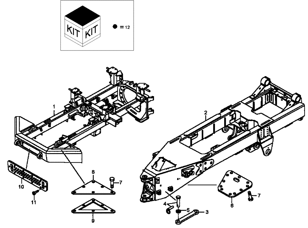 Схема запчастей Case 340B - (36A00000936[001]) - FRAME PARTS (87585236) (09) - Implement / Hydraulics / Frame / Brakes