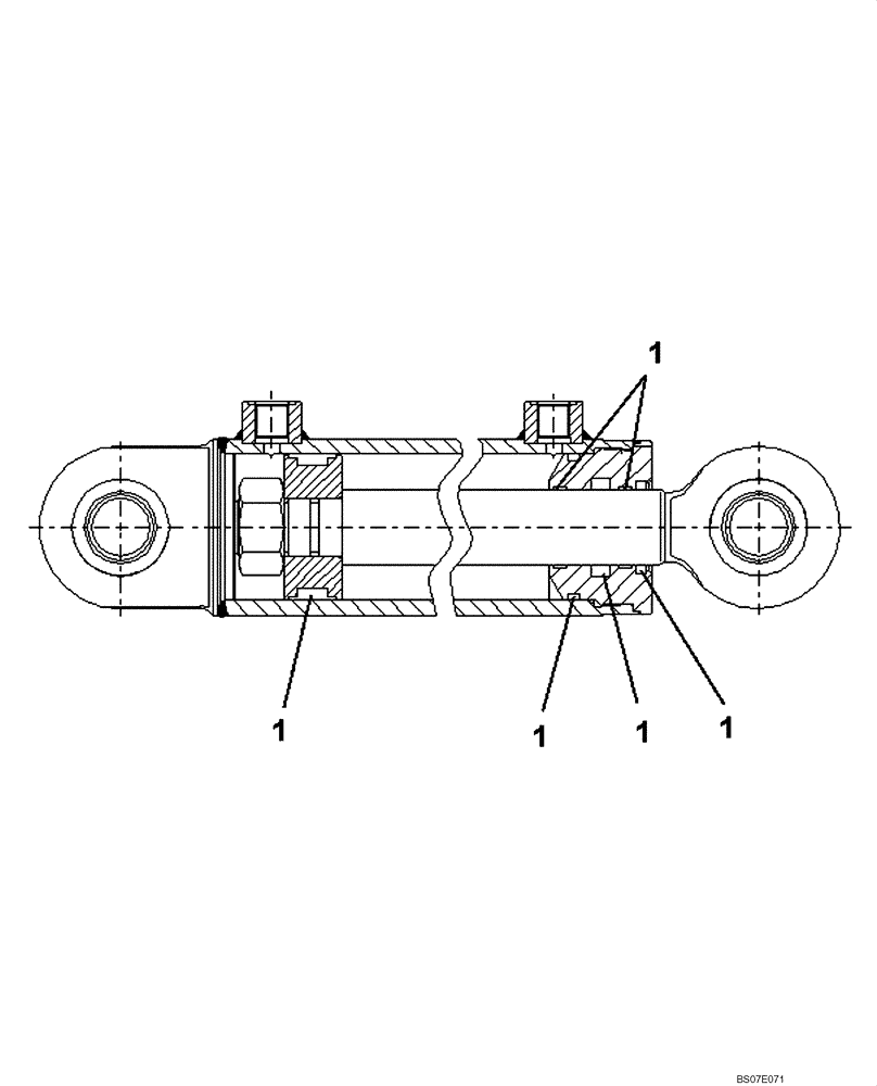 Схема запчастей Case DV201 - (10-65-26/124[01]) - STEERING CYLINDER ASSY (GROUP 65-26/124) (08) - HYDRAULICS