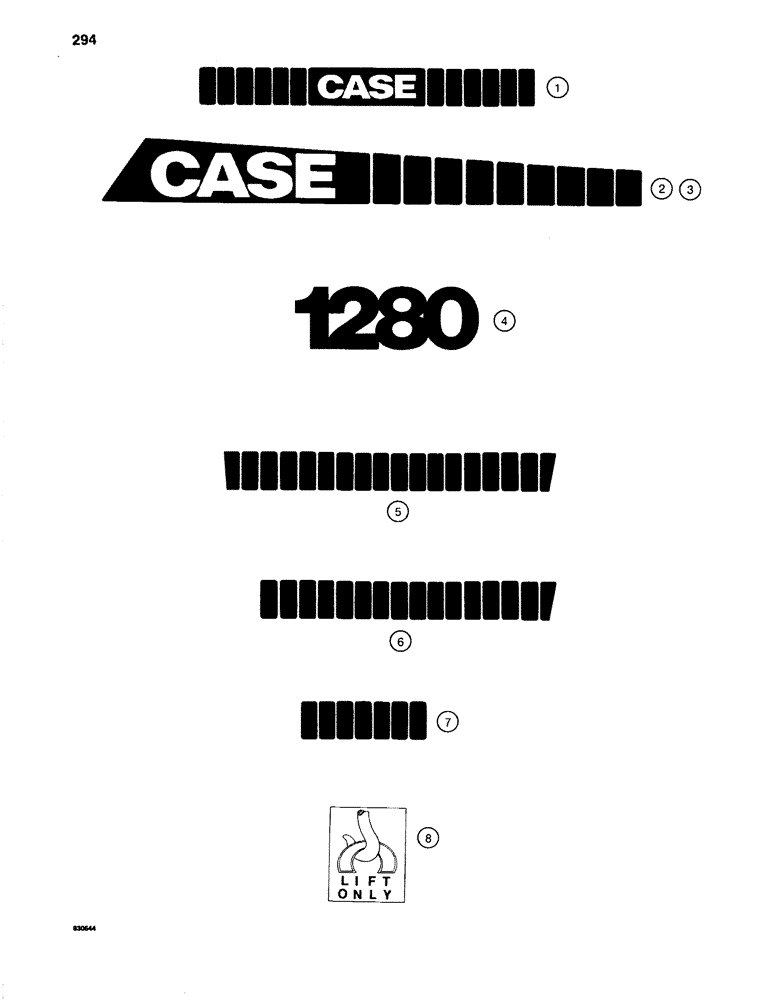 Схема запчастей Case 1280 - (294) - DECALS (05) - UPPERSTRUCTURE CHASSIS