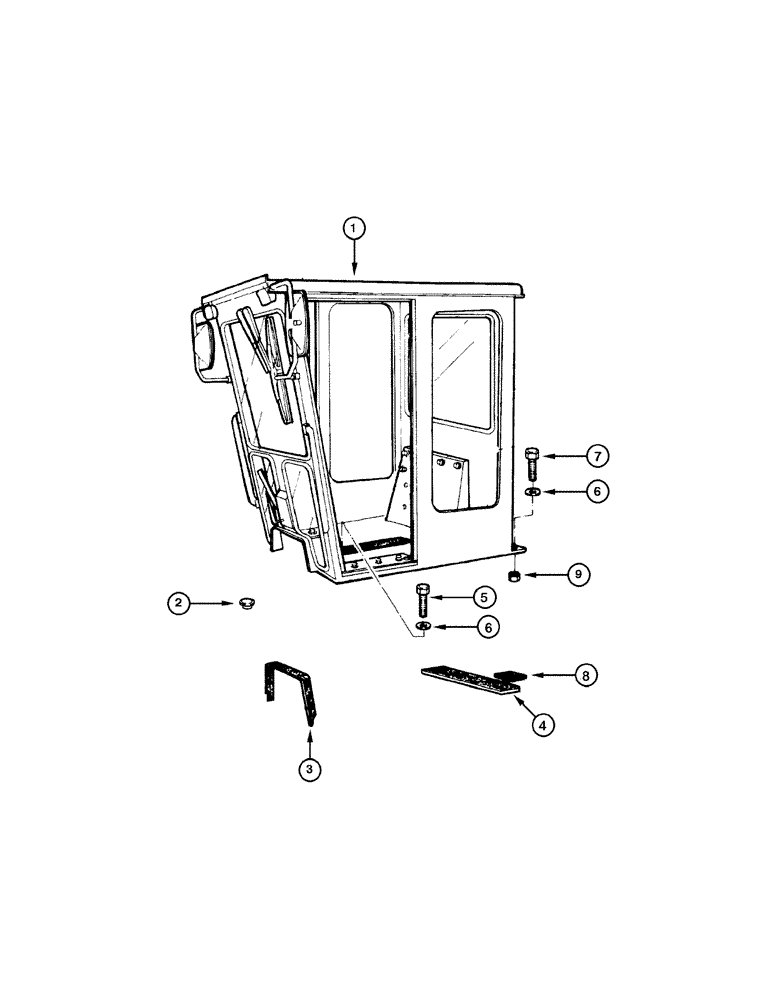 Схема запчастей Case 865 VHP - (09-054[01]) - CAB - ASSEMBLY (OPEN CAB/ROPS) (09) - CHASSIS