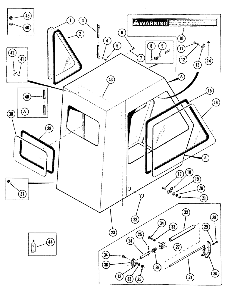 Схема запчастей Case 35 - (052) - CAB AND ATTACHING PARTS (90) - PLATFORM, CAB, BODYWORK AND DECALS