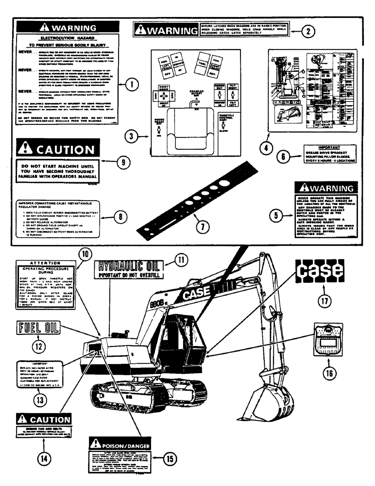 Схема запчастей Case 880B - (278) - DECALS (05) - UPPERSTRUCTURE CHASSIS