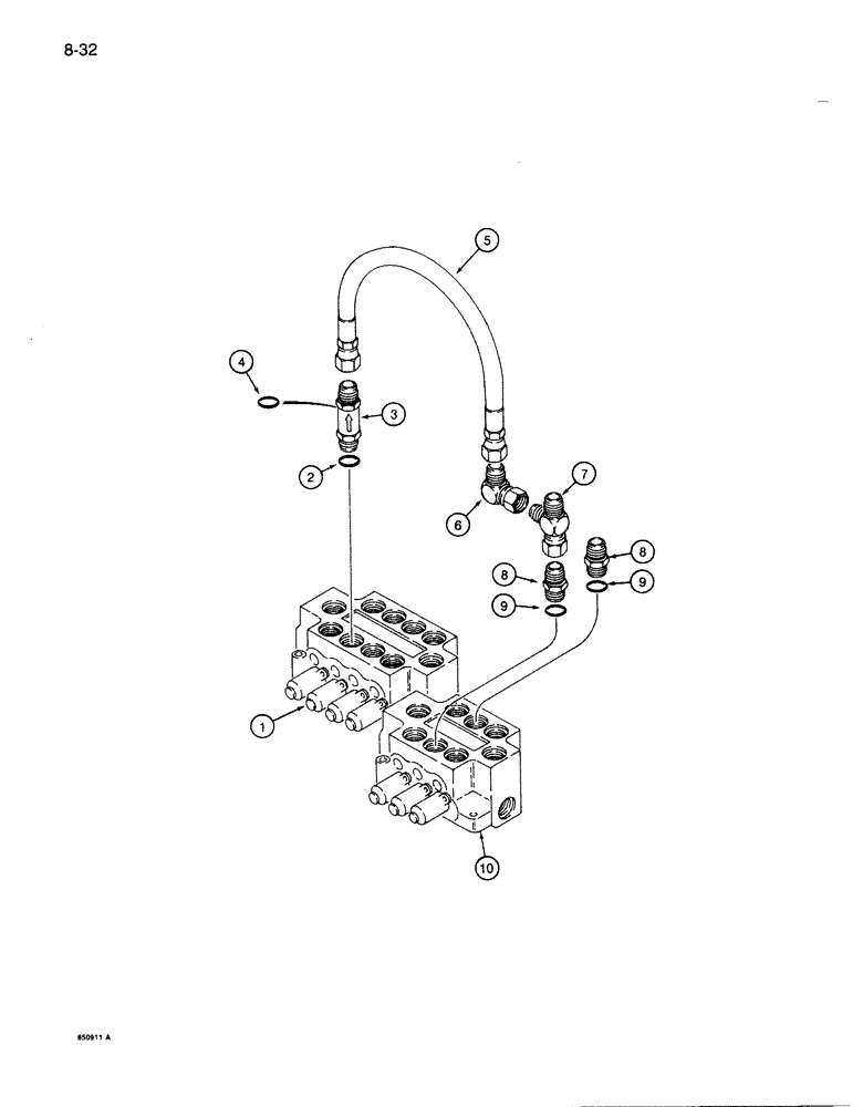 Схема запчастей Case 1086B - (8-032) - FAST CROWD CIRCUIT (08) - HYDRAULICS