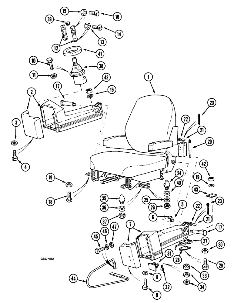 Схема запчастей Case 220B - (9-040) - HAND CONTROL VALVE CONSOLES, P.I.N. 74596 AND P.I.N. 74597 AND P.I.N. 74597, P.I.N. 03201 AND AFTER (09) - CHASSIS