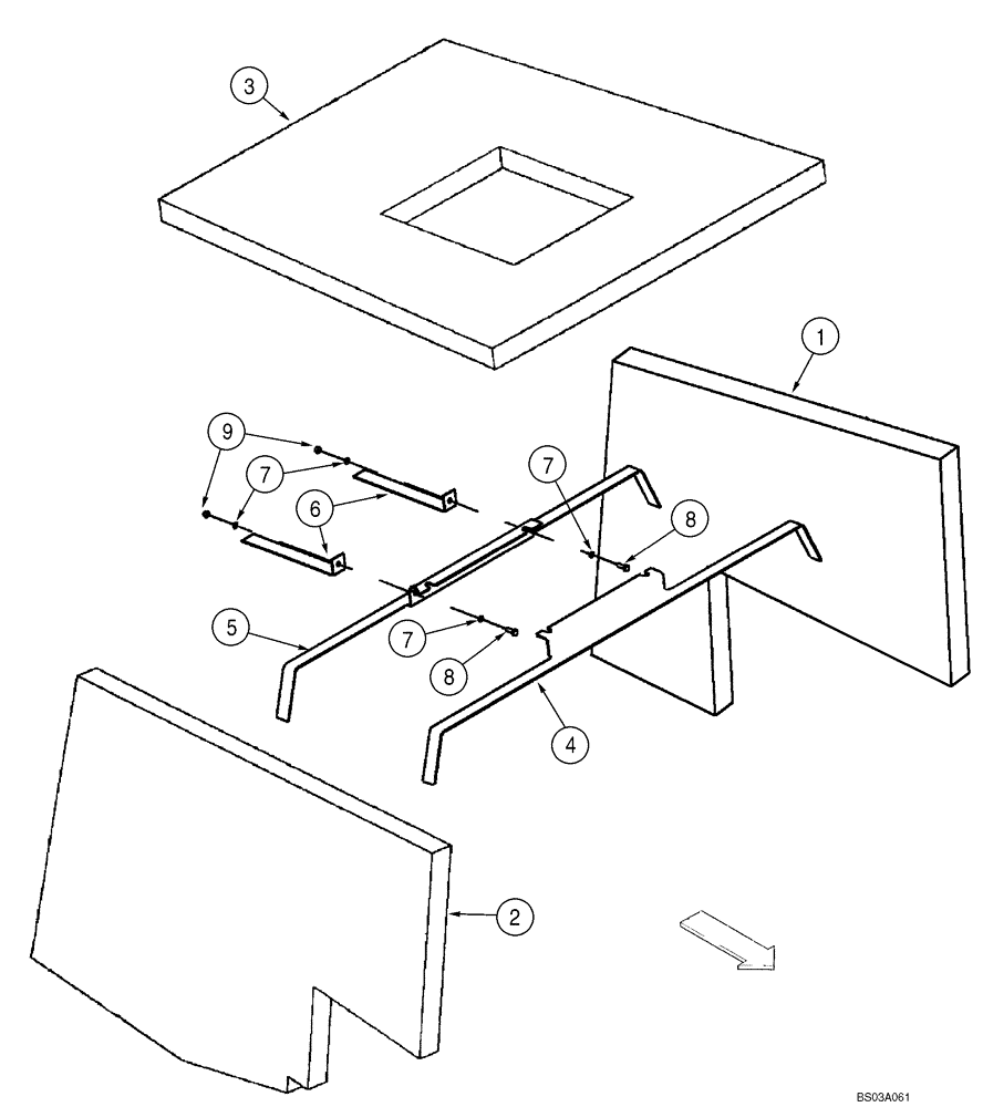 Схема запчастей Case 521D - (09-17) - INSULATION - HOOD (09) - CHASSIS