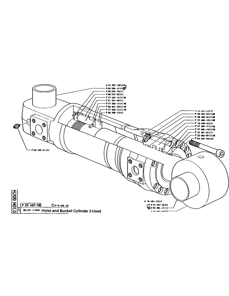 Схема запчастей Case 160CL - (45) - HOIST AND BUCKET CYLINDER 3 USED (07) - HYDRAULIC SYSTEM