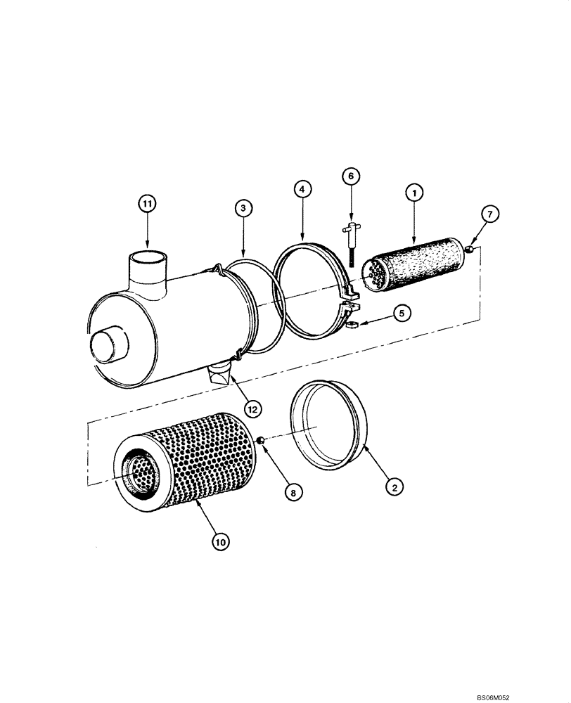 Схема запчастей Case 845 - (02.08A[00]) - AIR CLEANER - ASSEMBLY (SN N5AF03016 - ) (02) - ENGINE