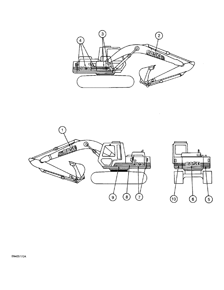 Схема запчастей Case 9030 - (9-66) - DECALS, MODEL IDENTIFICATION AND STRIPING (09) - CHASSIS