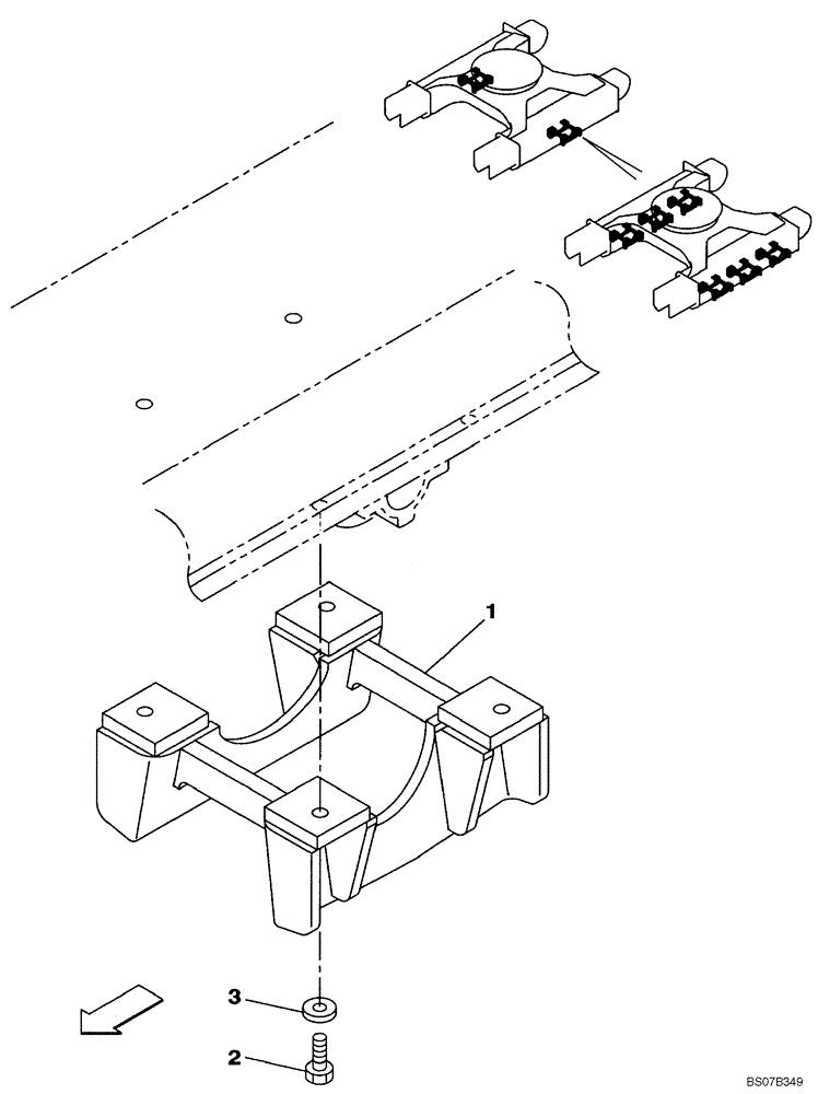 Схема запчастей Case CX160B - (05-02) - GUIDE, CHAIN (11) - TRACKS/STEERING