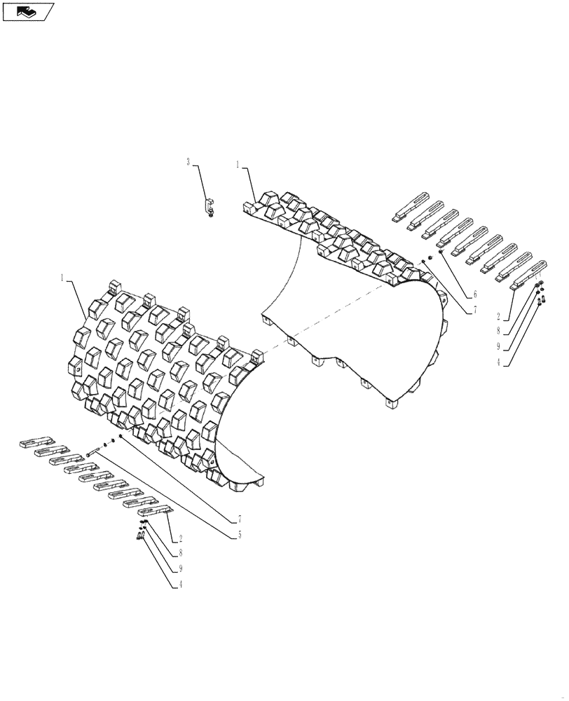 Схема запчастей Case SV216 - (75.200.05) - SEGMENTS, PAD FOOT SHELL FOR SMOOTH DRUM (GROUP 560) (84420574) - NARROW VERSION (75) - SOIL PREPARATION