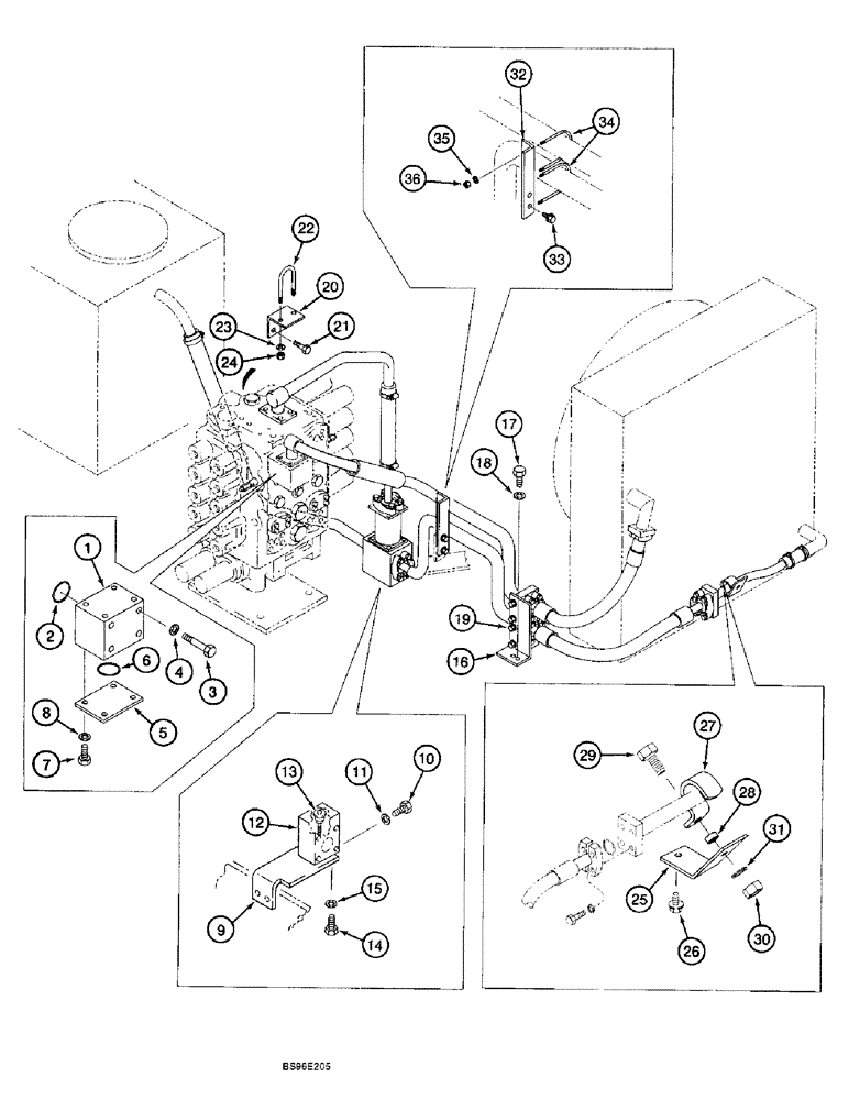 Схема запчастей Case 9060B - (8-014) - COOLING SYSTEM COMPONENTS, AND HOSE AND TUBE SUPPORTS (08) - HYDRAULICS