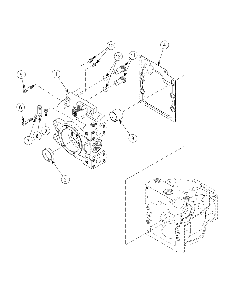 Схема запчастей Case 6030 - (06-07) - PUMPS, FRONT AND REAR HYDROSTATIC END CAP (06) - POWER TRAIN