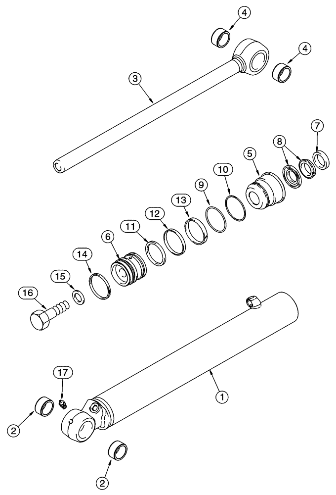 Схема запчастей Case 95XT - (08-23) - LOADER BUCKET CYLINDER (08) - HYDRAULICS