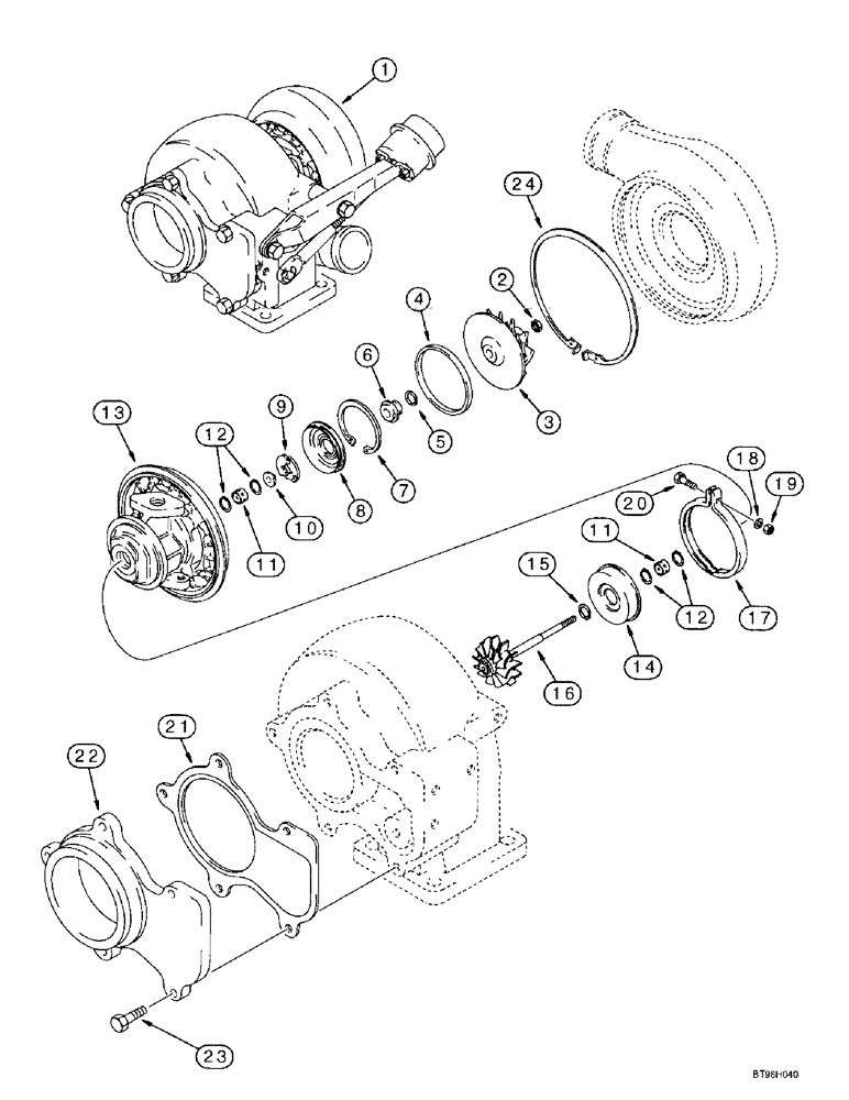 Схема запчастей Case 9010B - (2-046) - TURBOCHARGER, 4TA-390 EMISSIONS CERTIFIED ENGINE, **P.I.N. DAC01#2001 AND AFTER (02) - ENGINE