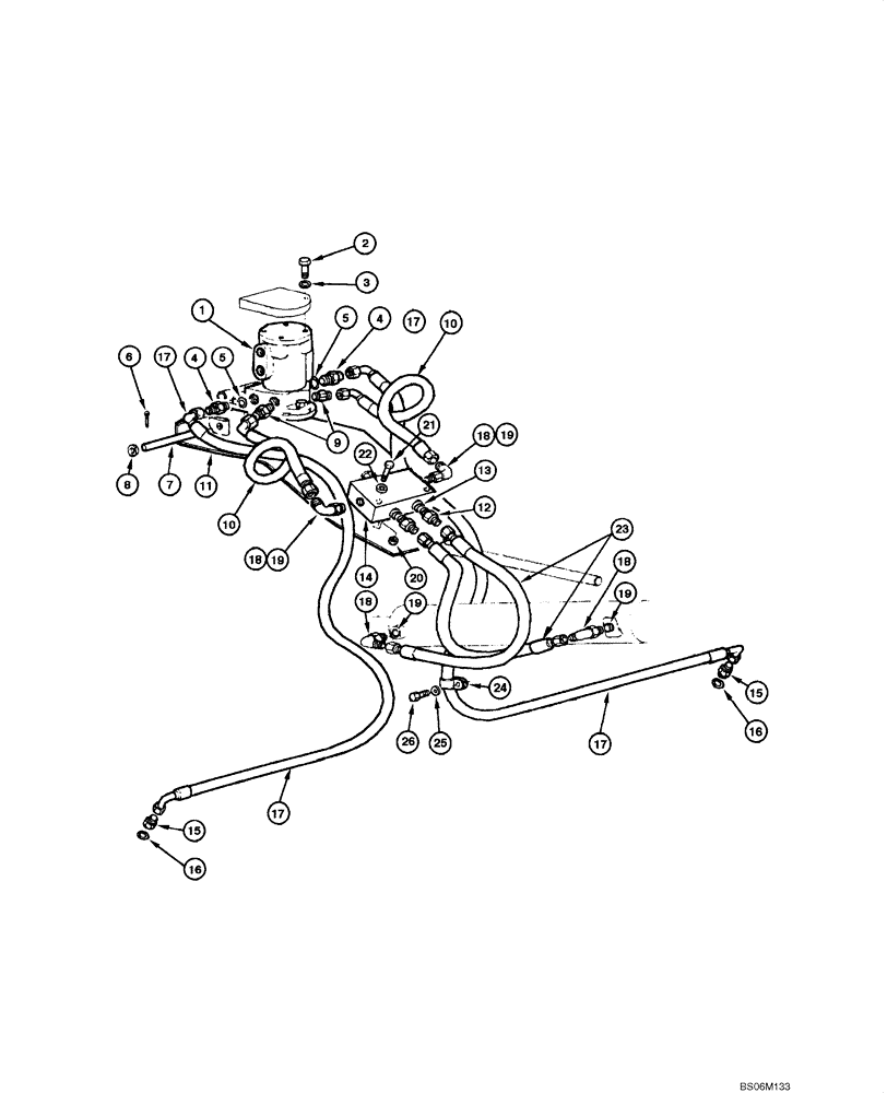 Схема запчастей Case 845 - (08.06[00]) - BLADE HYDRAULIC CIRCUIT - SIDE SHIFT AND TILT (08) - HYDRAULICS