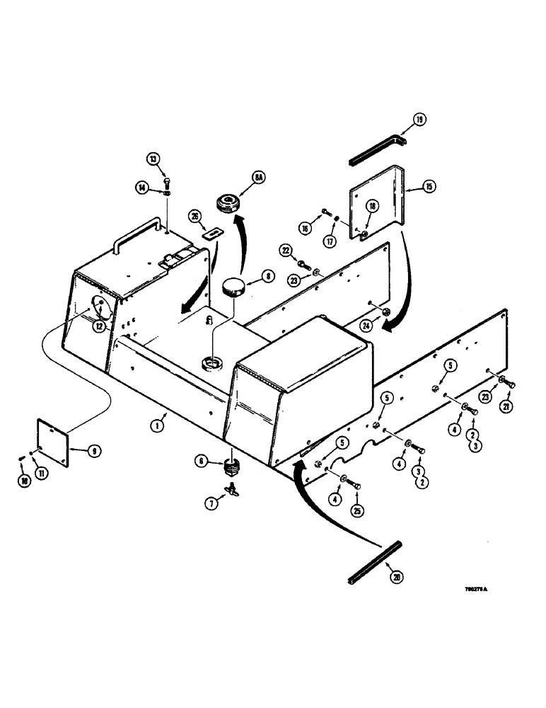 Схема запчастей Case 350B - (292) - SEAT AND TANK FRAME AND FUEL CAP (05) - UPPERSTRUCTURE CHASSIS