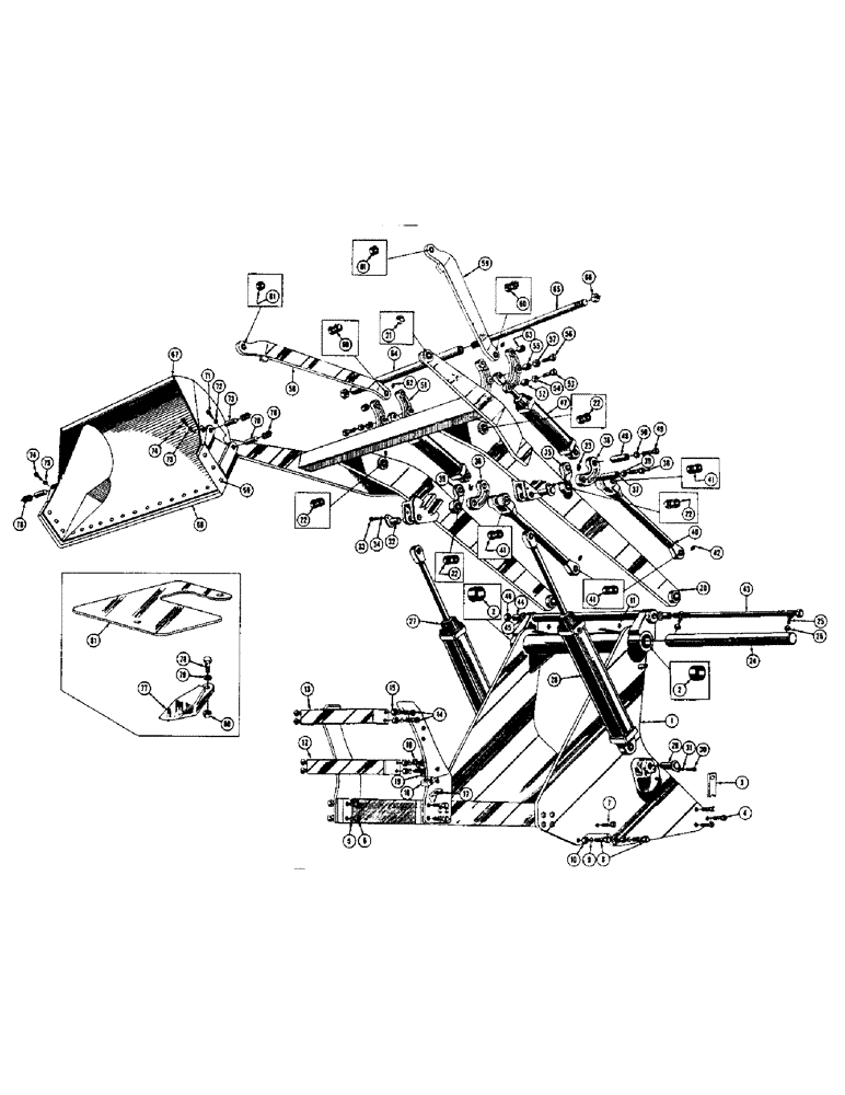 Схема запчастей Case 420 - (094) - LOADER FRAME, LIFT ARM, BUCKETS, AND CYLINDERS (07) - HYDRAULIC SYSTEM