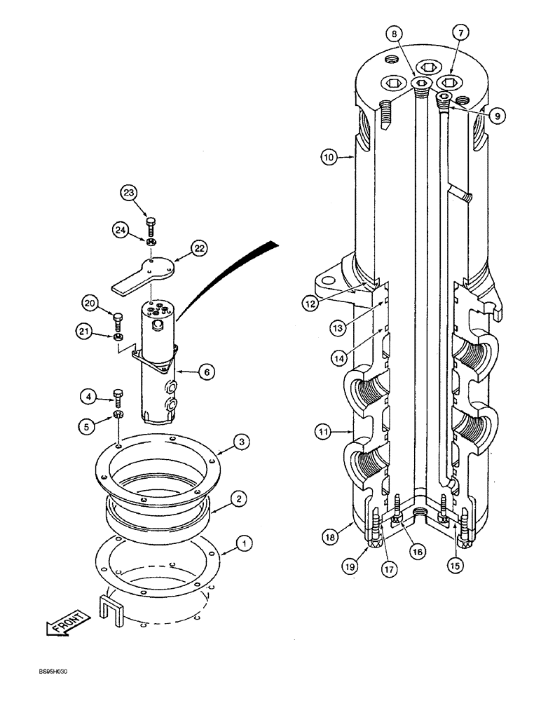 Схема запчастей Case 9060B - (8-148) - HYDRAULIC SWIVEL (08) - HYDRAULICS