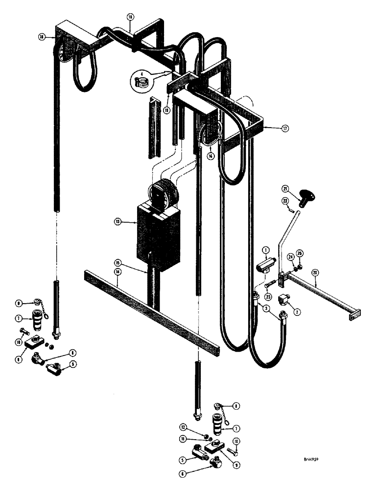 Схема запчастей Case M420 - (56) - AUXILIARY HYDRAULICS, 21 FOOT 6 INCH MAST 