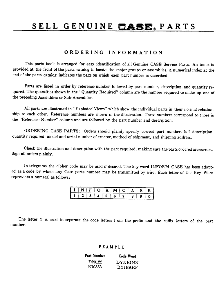 Схема запчастей Case 320 - (02) - ORDERING INFORMATION (00) - COMPLETE MACHINE