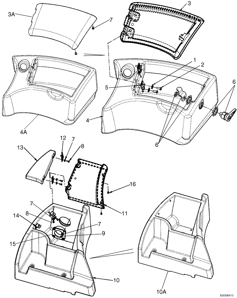 Схема запчастей Case 721E - (09-58) - CAB - INTERIOR TRIM - STORAGE COMPARTMENTS (09) - CHASSIS