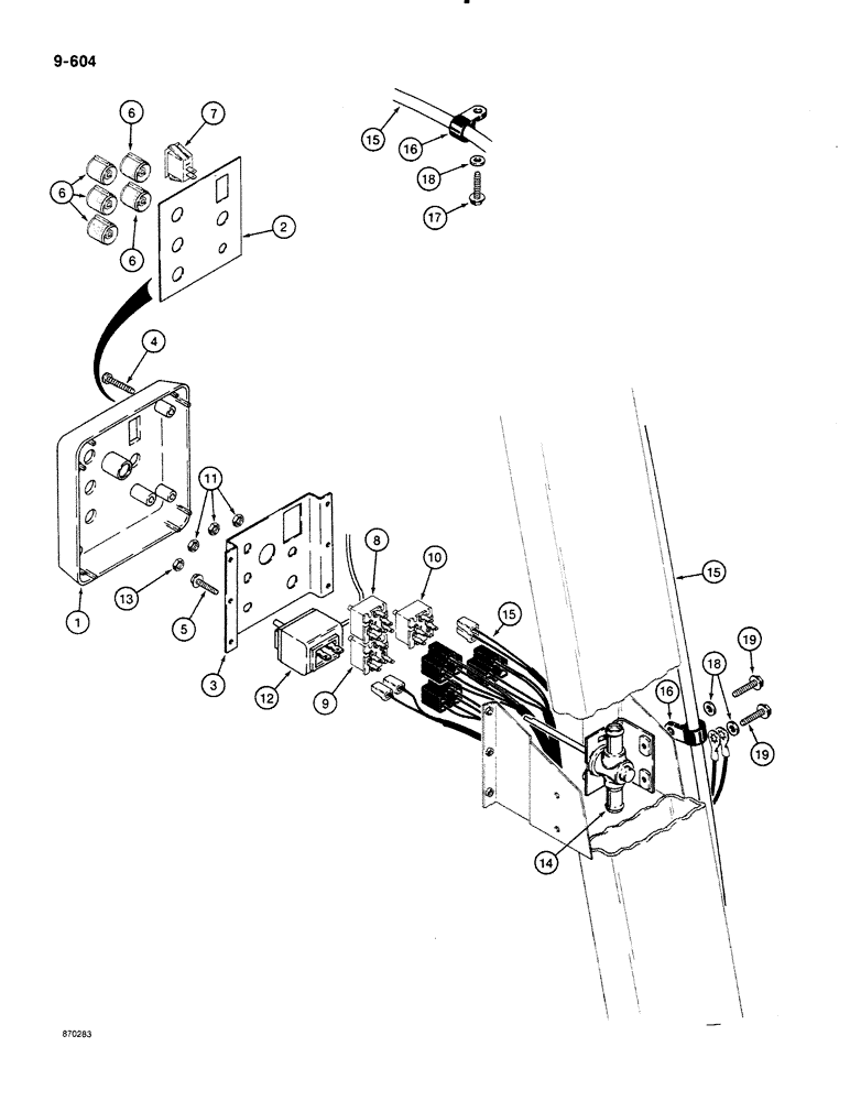 Схема запчастей Case 580K - (09-604) - CAB CONTROL PANEL AND WIRING (09) - CHASSIS/ATTACHMENTS