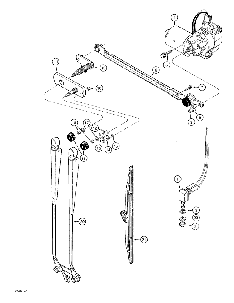 Схема запчастей Case 580SK - (9-144) - CAB REAR WINDSHIELD WIPER (09) - CHASSIS/ATTACHMENTS