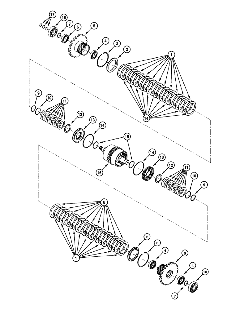 Схема запчастей Case 865 VHP - (06-24[01]) - TRANSMISSION - 5th SPEED AXLE (06) - POWER TRAIN