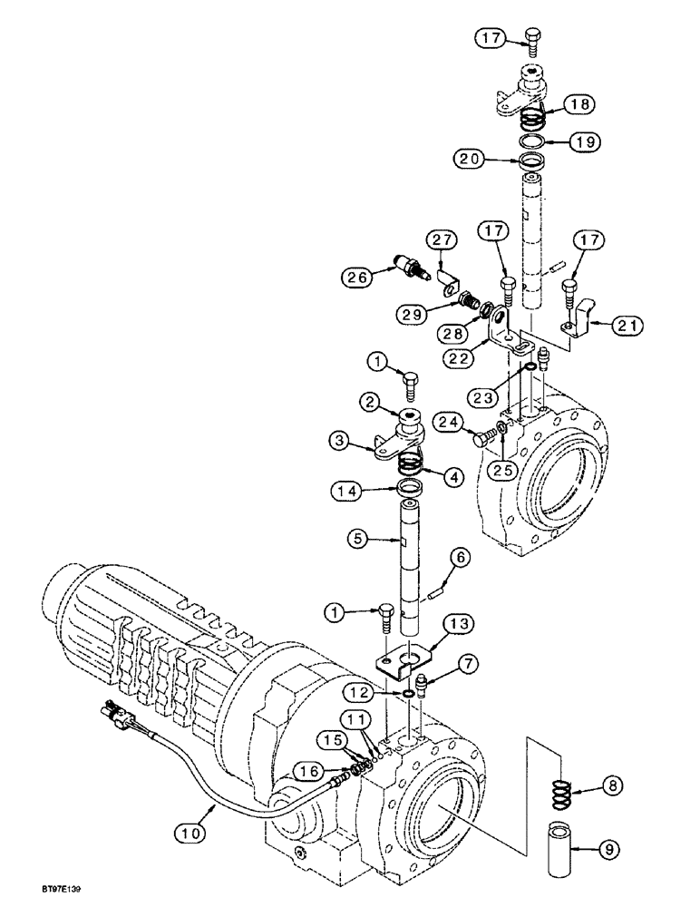 Схема запчастей Case 580SL - (7-04) - REAR DRIVE AXLE (114367A2, 114367A3, 114367A4), PARKING BRAKE (07) - BRAKES