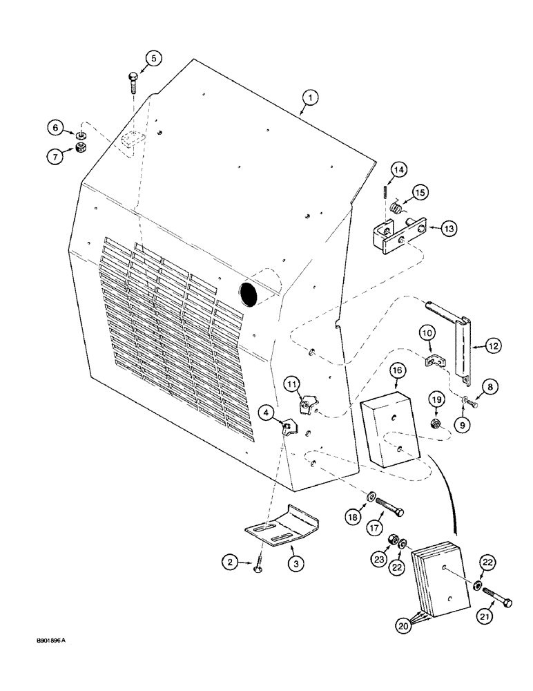 Схема запчастей Case 1825 - (9-10) - REAR COUNTERWEIGHT AND SWING OUT DOOR (09) - CHASSIS/ATTACHMENTS