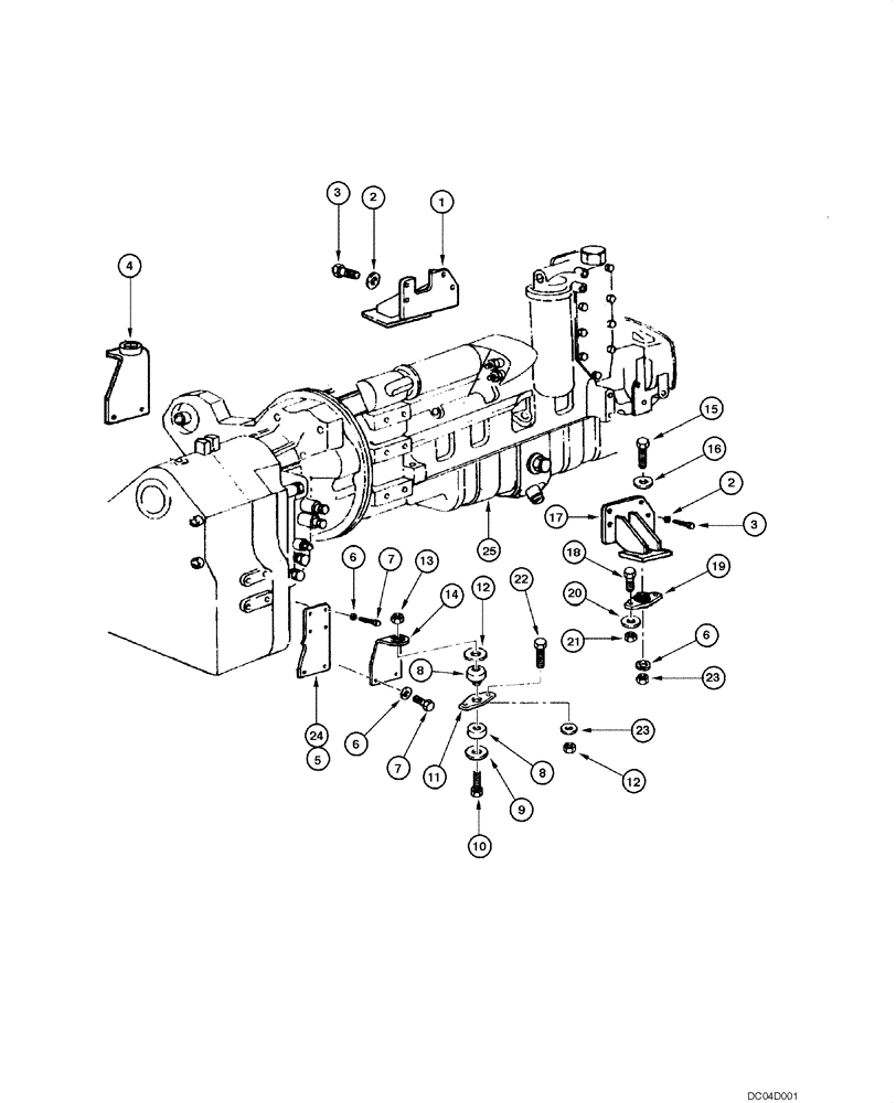 Схема запчастей Case 885 - (02.01[00]) - ENGINE - MOUNTING (02) - ENGINE