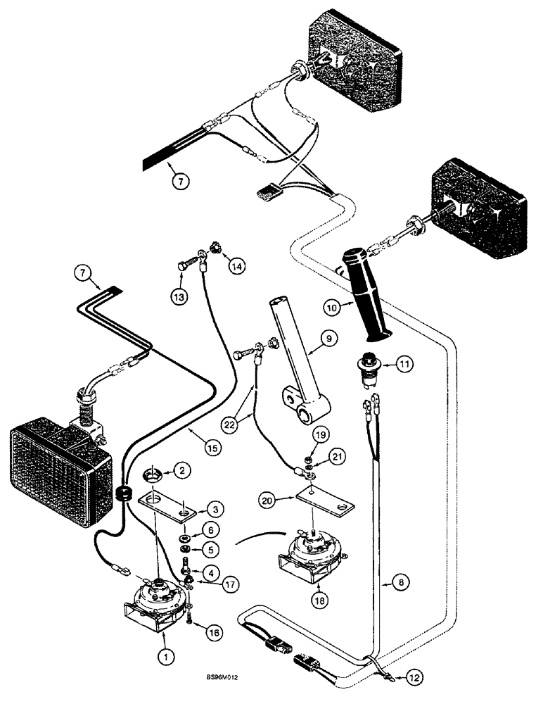 Схема запчастей Case 1825B - (4-24) - HORN, NORTH AMERICA (04) - ELECTRICAL SYSTEMS