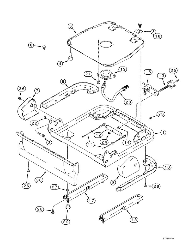 Схема запчастей Case 1845C - (09-31B) - DELUXE OPERATORS SEAT (09) - CHASSIS/ATTACHMENTS