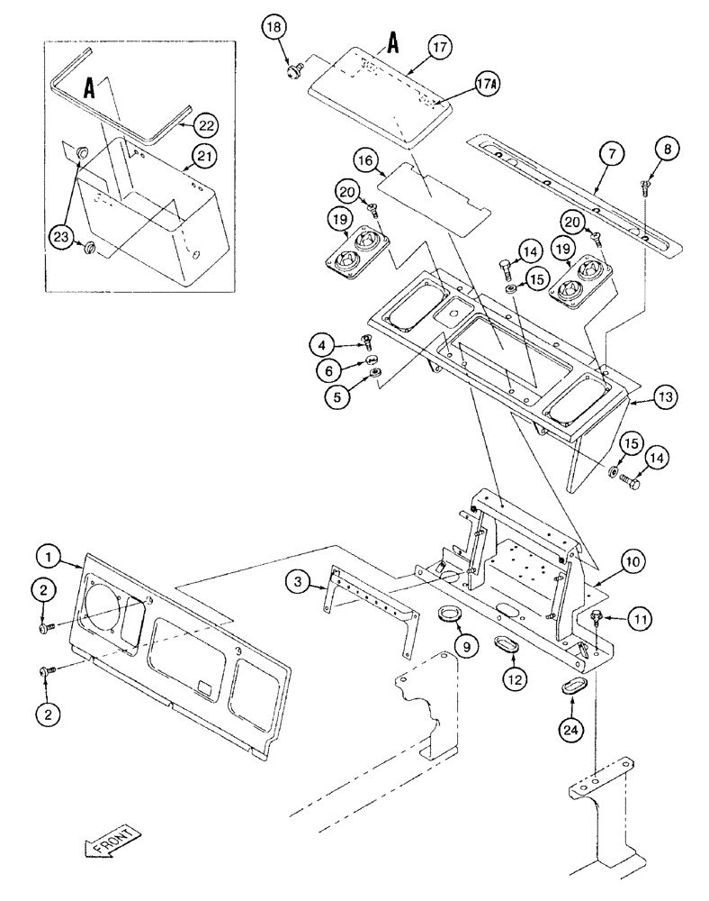 Схема запчастей Case 9050B - (9-094) - CAB REAR CONSOLE AND PANELS, MACHINES WITHOUT AIR CONDITIONING (09) - CHASSIS/ATTACHMENTS