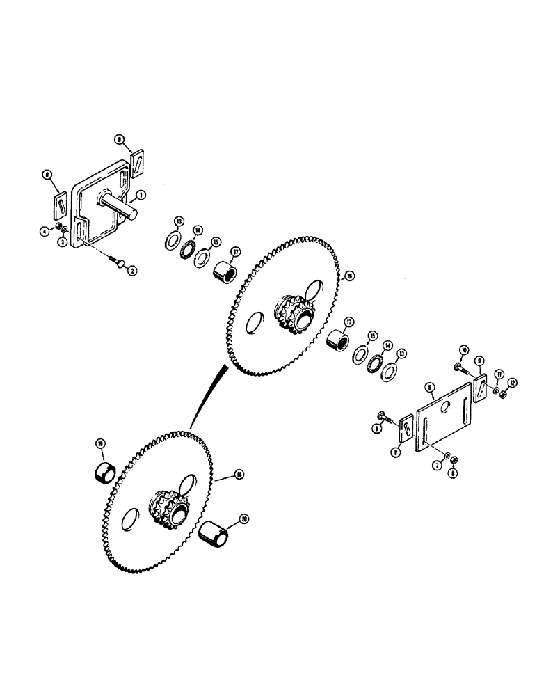 Схема запчастей Case 1700-SERIES - (114) - MAIN DRIVE SPROCKET (14) - MAIN GEARBOX & DRIVE