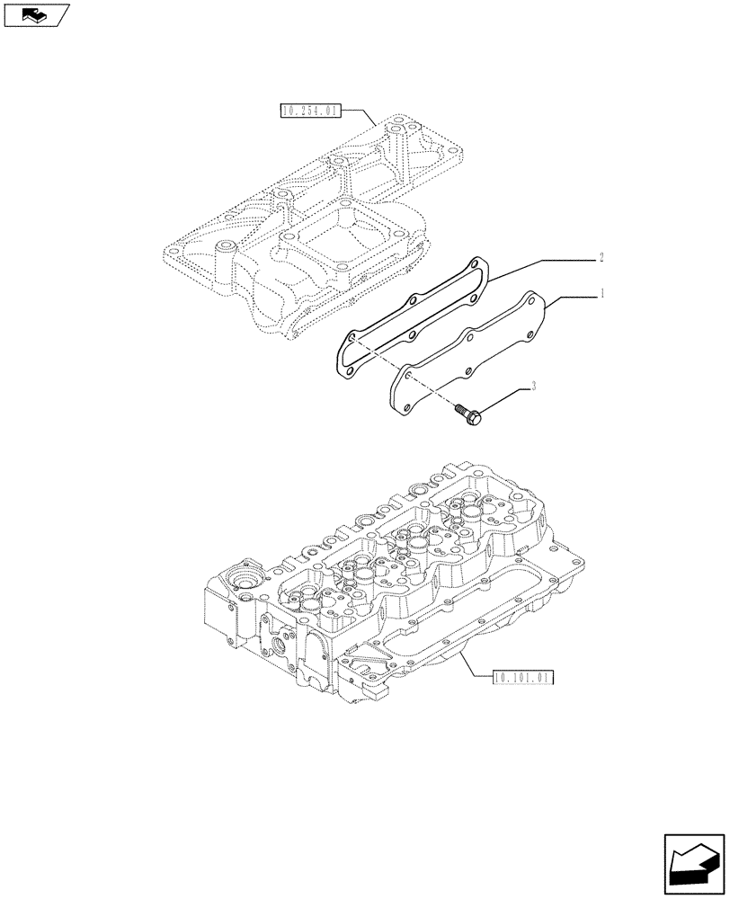 Схема запчастей Case F4HFE413J A002 - (10.254.04) - INTAKE MANIFOLD - HEATER (10) - ENGINE