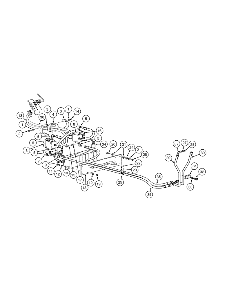 Схема запчастей Case 845 DHP - (08-052[01]) - SCARIFIER AND RIPPER HYDRAULIC CIRCUIT (08) - HYDRAULICS