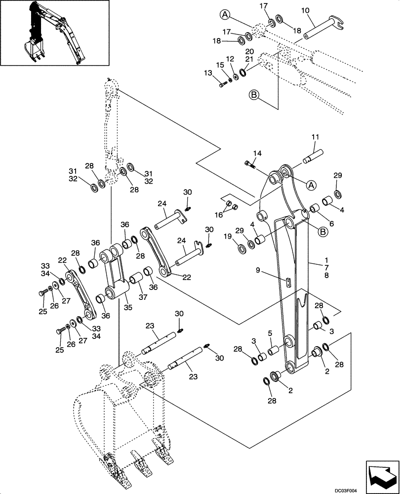 Схема запчастей Case CX31 - (09-52[00]) - ARM ASSY (CX31 ASN PW10 - 22001) (09) - CHASSIS/ATTACHMENTS