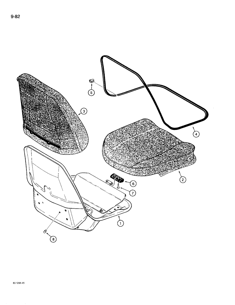 Схема запчастей Case 780D - (9-082) - SUSPENSION SEAT ASSEMBLY (09) - CHASSIS/ATTACHMENTS