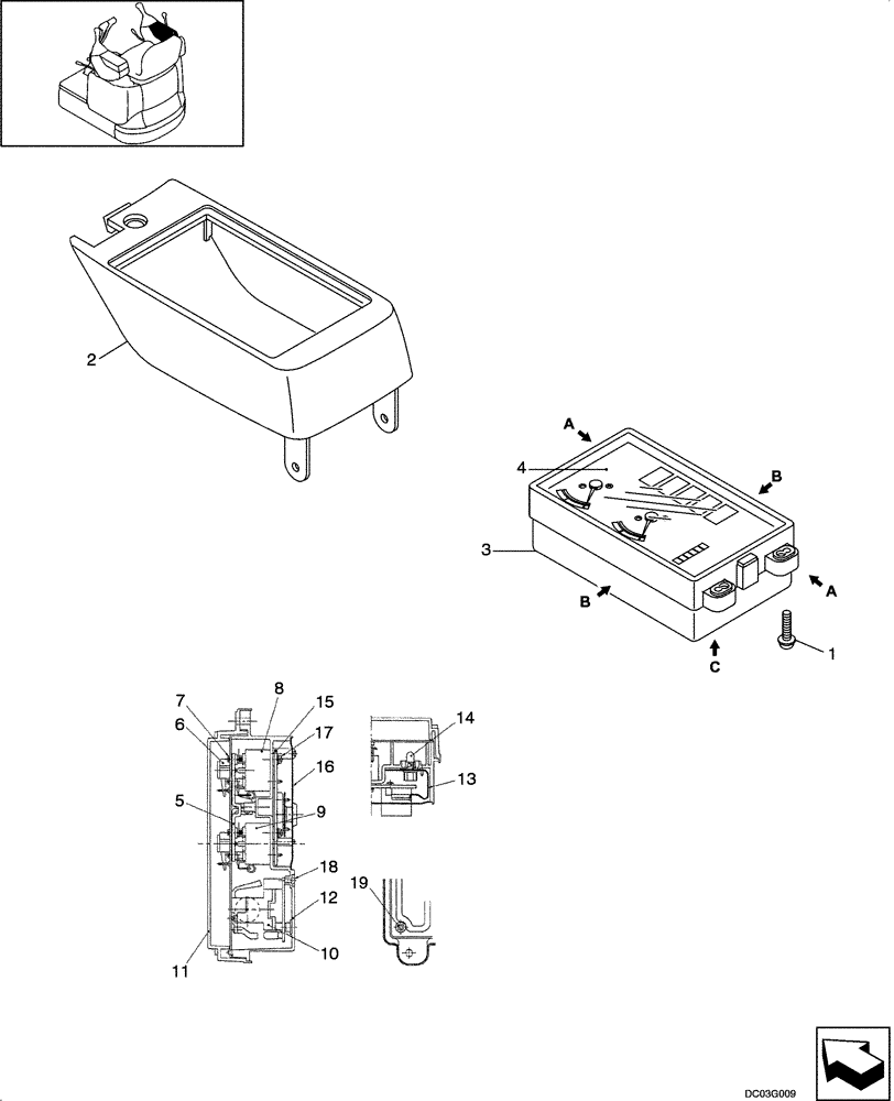 Схема запчастей Case CX14 - (09-23[00]) - PANEL ASSY - RIGHT HAND (09) - CHASSIS/ATTACHMENTS